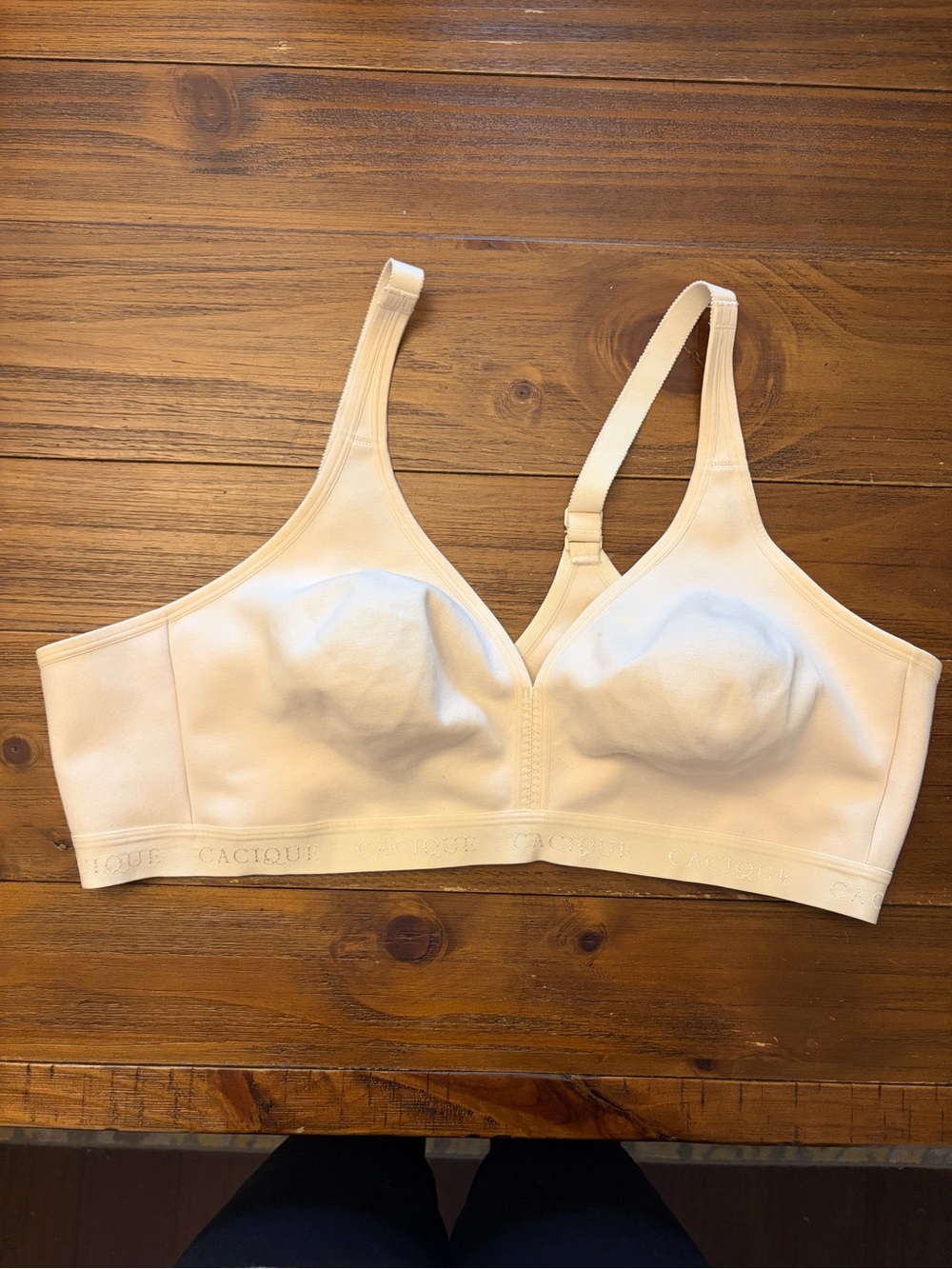 Cacique Lane Bryant 48C Unlined Full Coverage Wireless Cotton Bra Nude